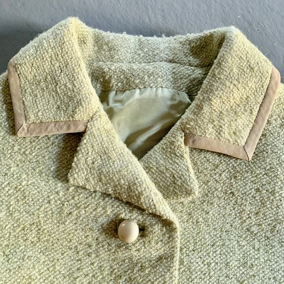 Vtg 1960s Sycamore Wool Coat Soft Green Mid Century Modern - Picture 8 of 11